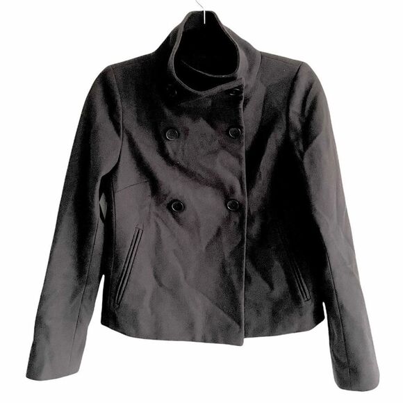 CLUB MONACO Cropped Wool Cashmere Fall Winter Jacket Blazer Black XS - Picture 2 of 12